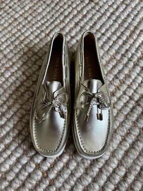 Jack Rogers Metallic Leather Loafers